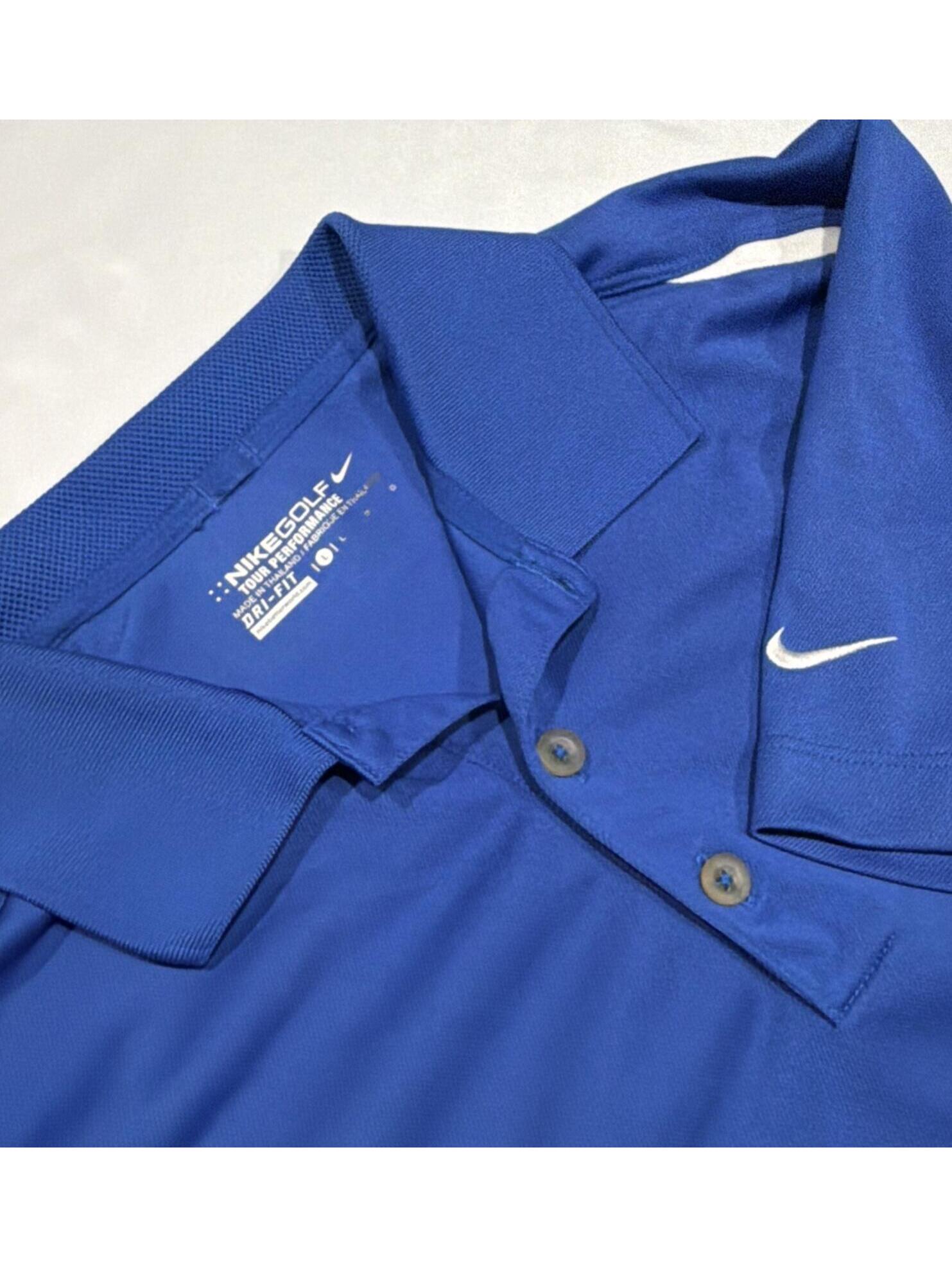 Nike Golf Tour Performance Dri-Fit Polo Shirt Men’s Large Royal Blue Athletic
